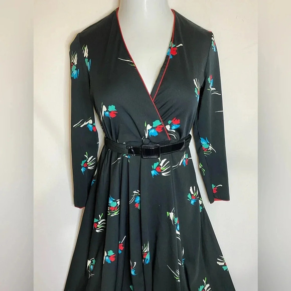 Vintage Andrea Gayle Dress Abstract Flower Print, Size M - Picture 2 of 3